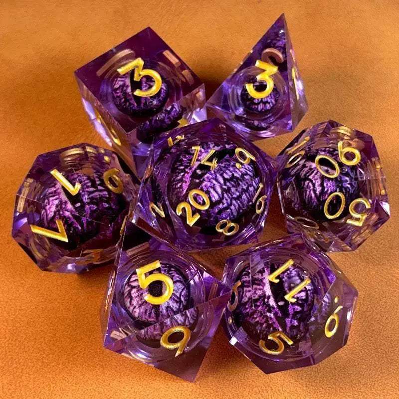 Premium Polyhedral Dice Set with Floating Cosmic Eyes for Dungeons and Dragons and RPG Fans - ToylandEU