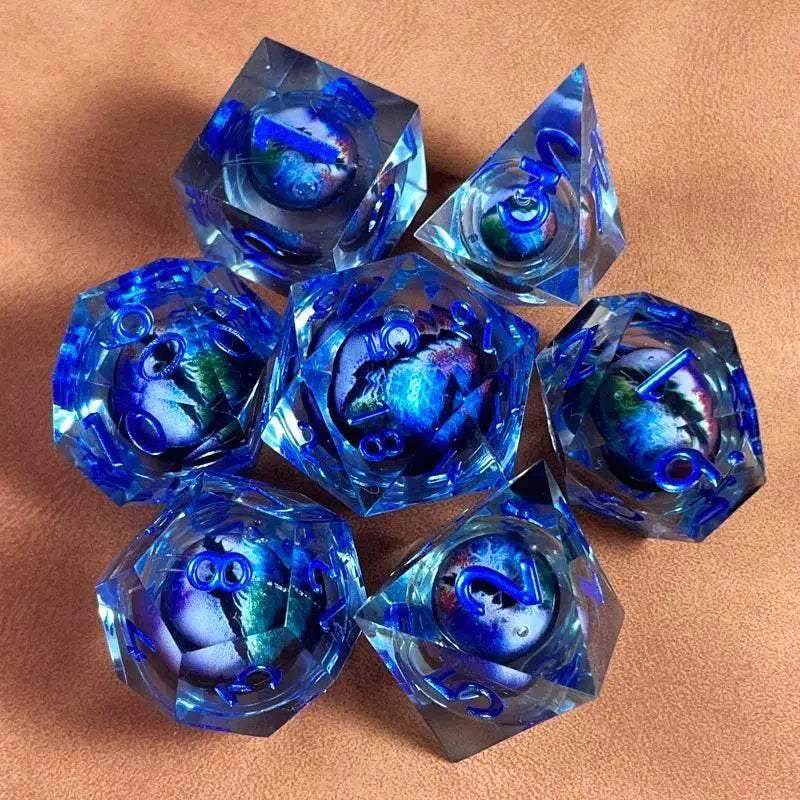 Premium Polyhedral Dice Set with Floating Cosmic Eyes for Dungeons and Dragons and RPG Fans - ToylandEU
