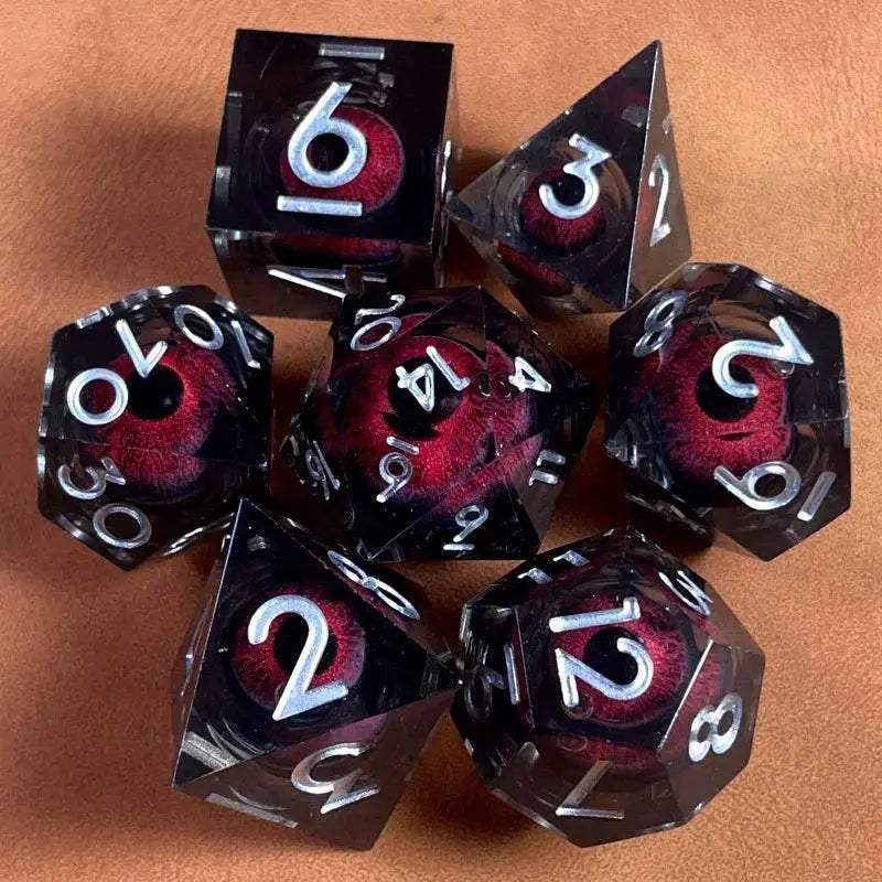 Premium Polyhedral Dice Set with Floating Cosmic Eyes for Dungeons and Dragons and RPG Fans - ToylandEU