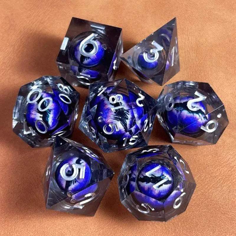 Premium Polyhedral Dice Set with Floating Cosmic Eyes for Dungeons and Dragons and RPG Fans - ToylandEU