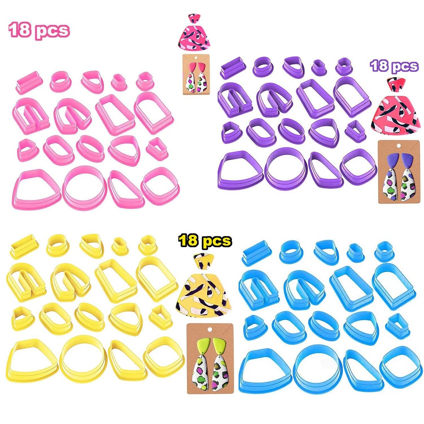 Premium Polymer Clay Molds Kit 18 Shapes for Earrings - ToylandEU