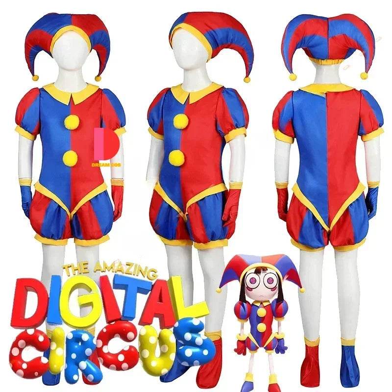 Premium Pomni Circus Cosplay Costume Hat Gloves Kids - ToylandEU