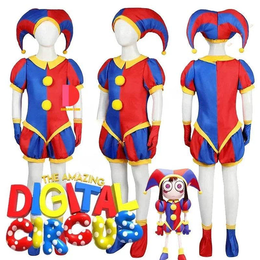 Premium Pomni Circus Cosplay Costume Hat Gloves Kids - ToylandEU