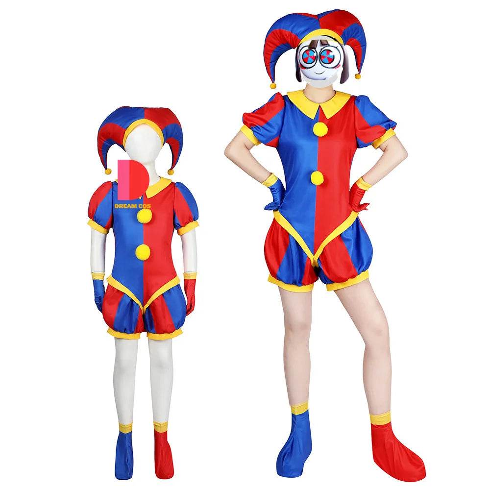 Premium Pomni Circus Cosplay Costume Hat Gloves Kids - ToylandEU