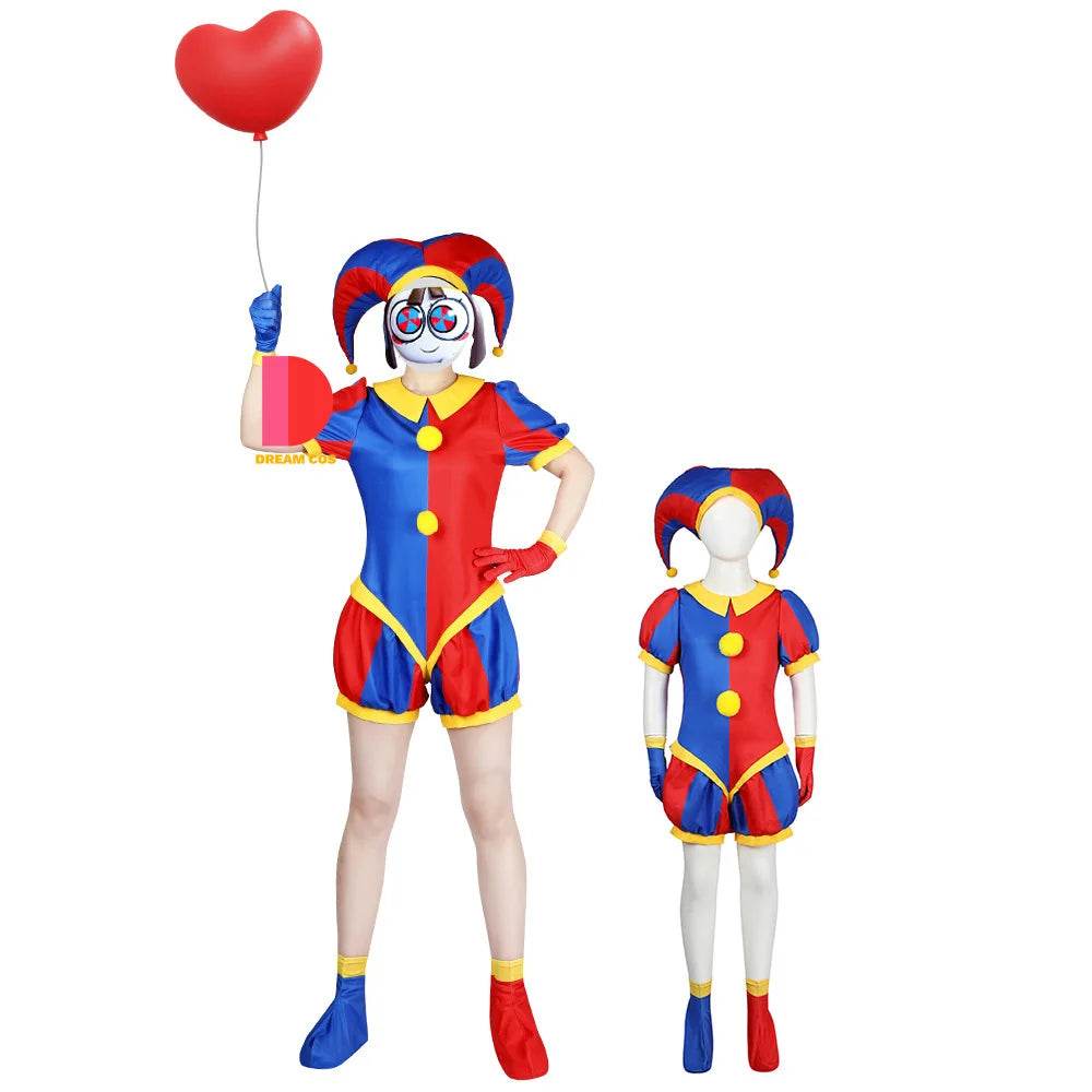 Premium Pomni Circus Cosplay Costume Hat Gloves Kids - ToylandEU
