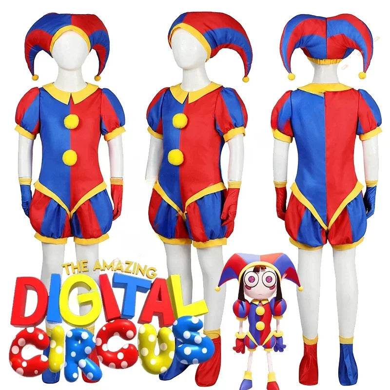 Premium Pomni Circus Cosplay Costume Hat Gloves Kids - ToylandEU