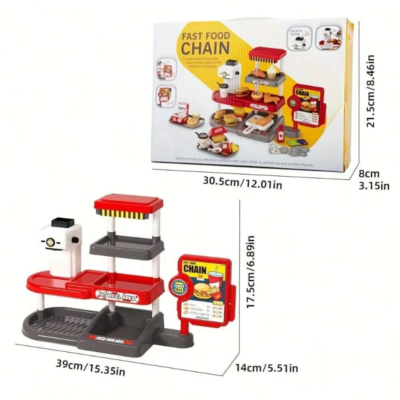 Premium Pretend Play Fast Food Toys 71 Piece Set With Realistic Food And Cash Register For Toddlers - ToylandEU