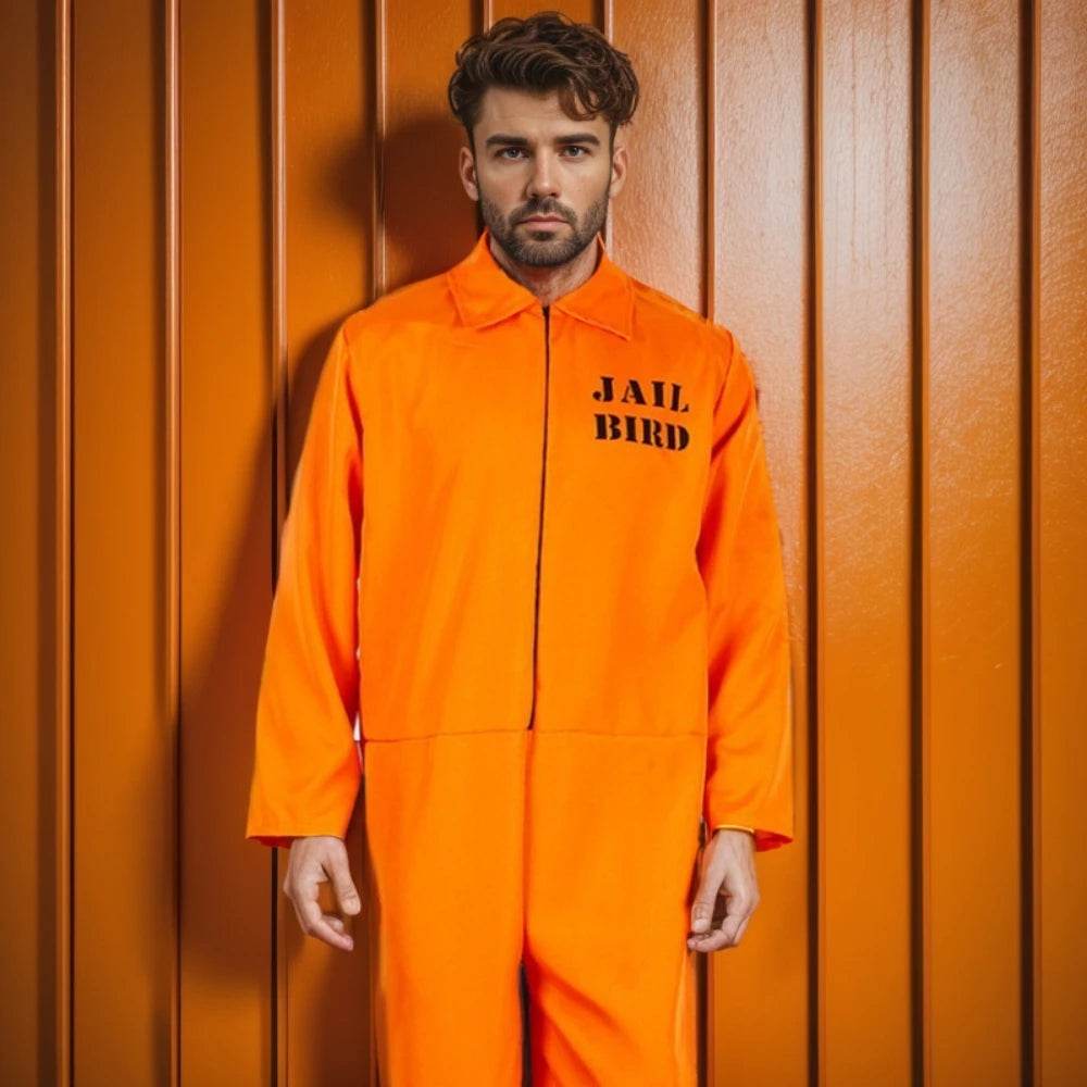 Premium Prisoner Costume Inmate Jumpsuit For Adults - ToylandEU