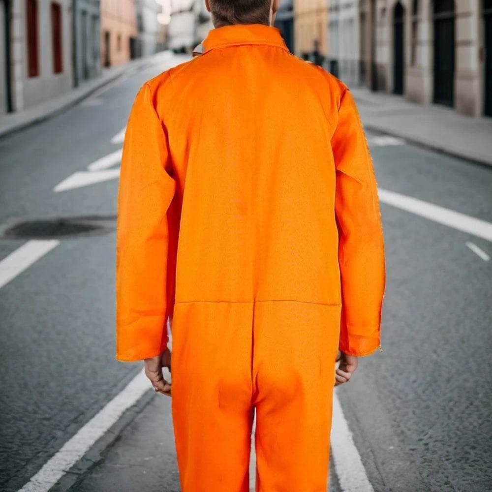 Premium Prisoner Costume Inmate Jumpsuit For Adults - ToylandEU