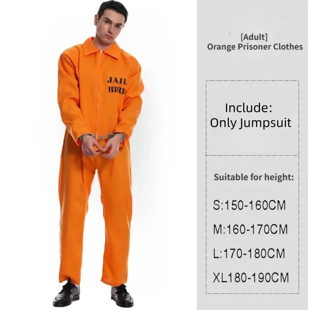 Premium Prisoner Costume Inmate Jumpsuit For Adults - ToylandEU