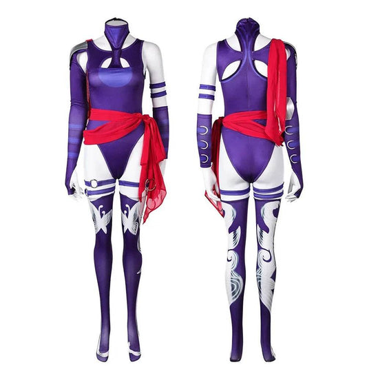 Premium Psylocke Cosplay Jumpsuit Purple Fantasy For Women - ToylandEU