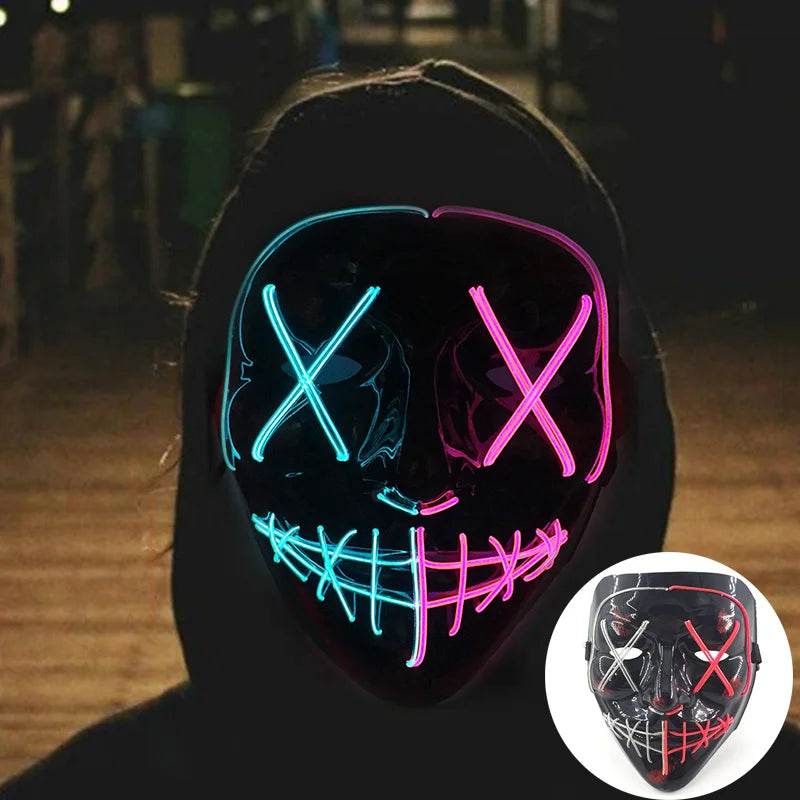Premium Purge Mask Glowing Scary Face For Halloween Cosplay - ToylandEU