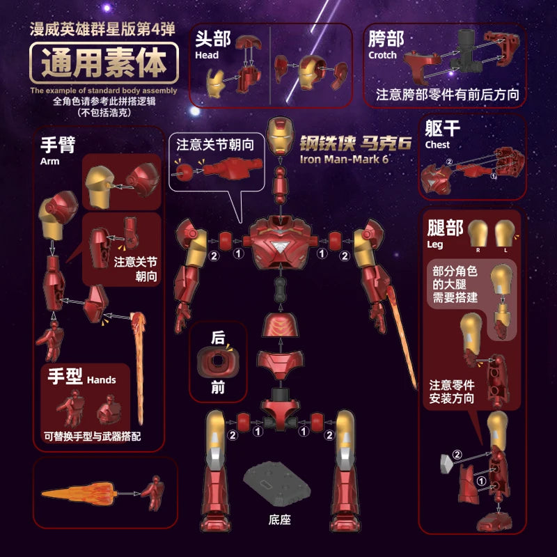 Premium Quality Building Block Set Many Stars Edition Iron Man Assembly Model Blind Box For Marvel Fans And Collectors - ToylandEU