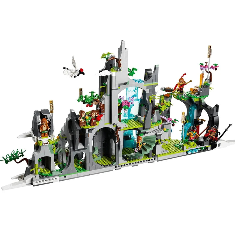 Premium Quality Building Blocks Set Featuring 1983 Piece Legendary Flower Fruit Mountain Wukong Waterfall Cave With 8 Figures For Boys - ToylandEU