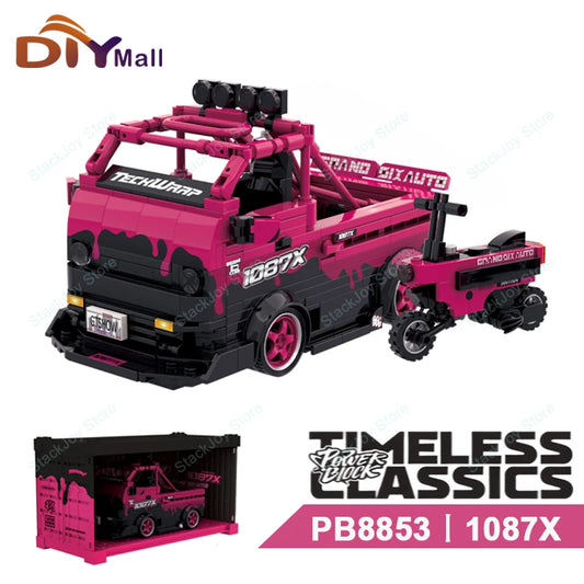 Premium Quality Building Blocks Set Rose Red Truck City Speed Car Racer With Display Box For Kids And Adults Gift - ToylandEU