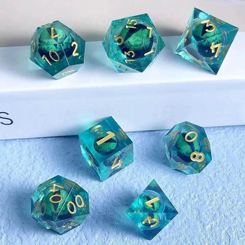  Premium Quicksand Dragon Eye Dice Set - Unique 7 Designs -  ToylandEU™