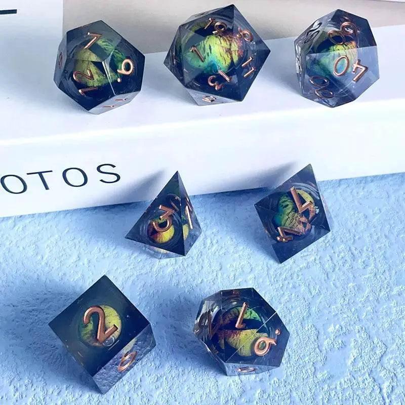  Premium Quicksand Dragon Eye Dice Set - Unique 7 Designs -  ToylandEU™