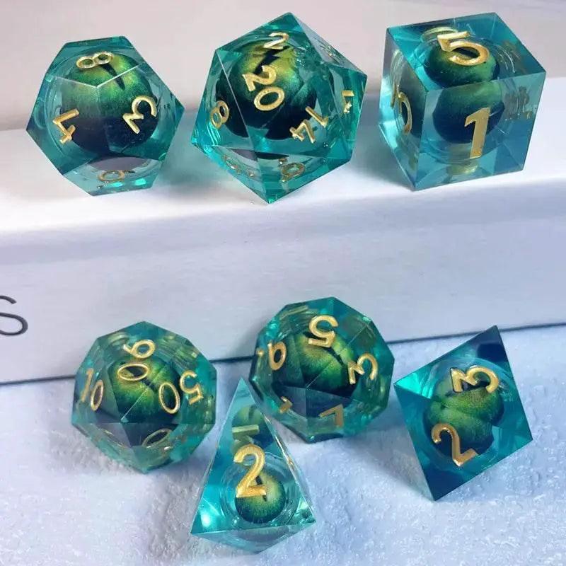  Premium Quicksand Dragon Eye Dice Set - Unique 7 Designs -  ToylandEU™