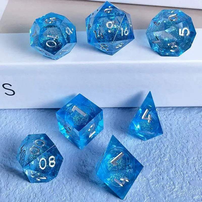 Premium Quicksand Dragon Eye Dice Set with 7 Unique Polyhedral Designs for Dungeons and Dragons RPG Enthusiasts - ToylandEU