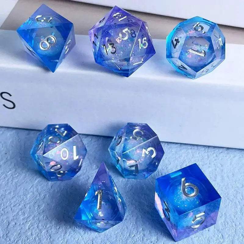Premium Quicksand Dragon Eye Dice Set with 7 Unique Polyhedral Designs for Dungeons and Dragons RPG Enthusiasts - ToylandEU