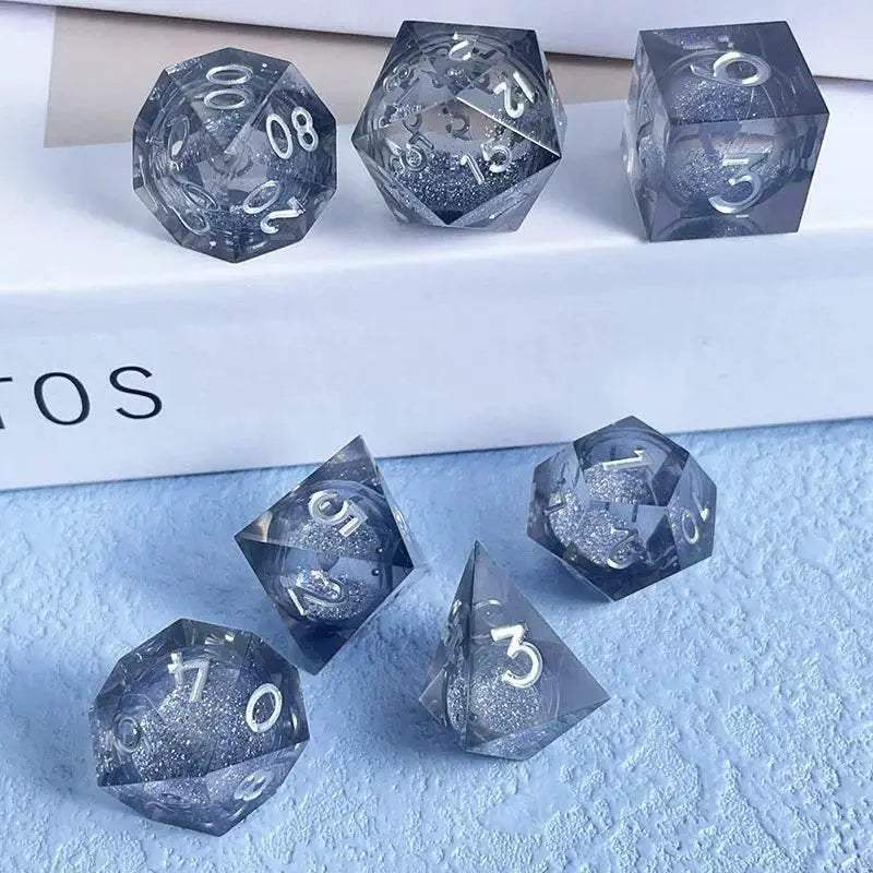 Premium Quicksand Dragon Eye Dice Set with 7 Unique Polyhedral Designs for Dungeons and Dragons RPG Enthusiasts - ToylandEU