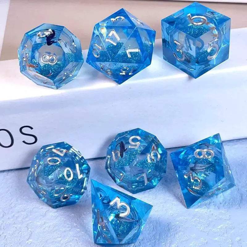 Premium Quicksand Dragon Eye Dice Set with 7 Unique Polyhedral Designs for Dungeons and Dragons RPG Enthusiasts - ToylandEU