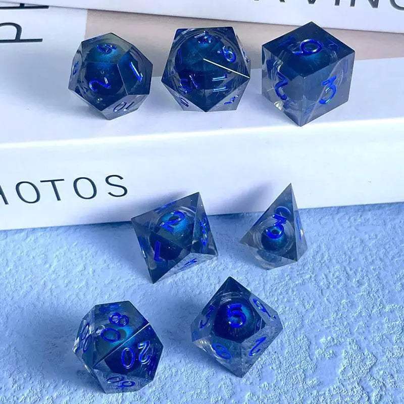 Premium Quicksand Dragon Eye Dice Set with 7 Unique Polyhedral Designs for Dungeons and Dragons RPG Enthusiasts - ToylandEU