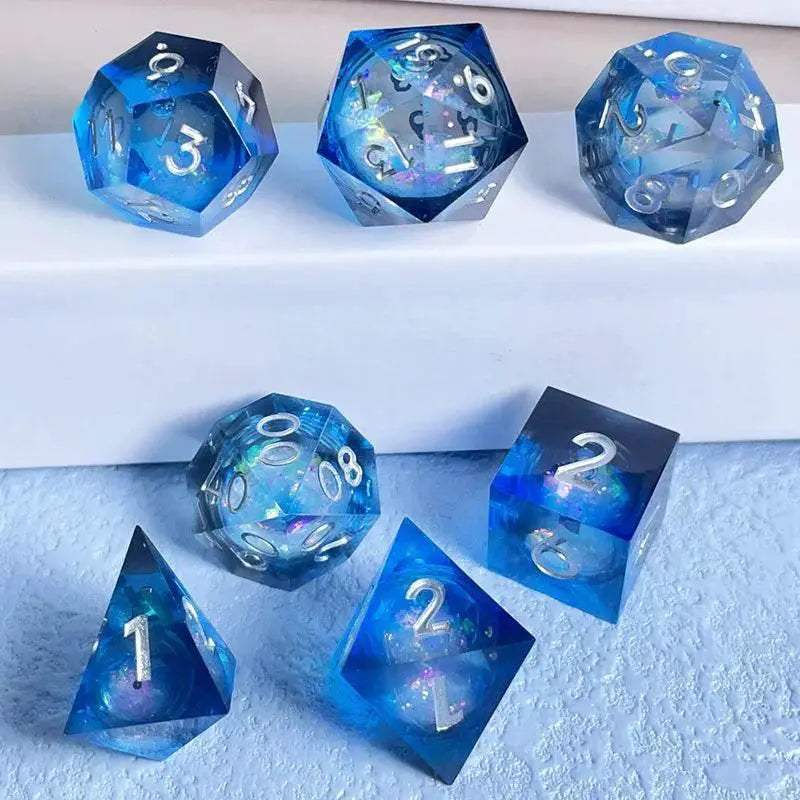 Premium Quicksand Dragon Eye Dice Set with 7 Unique Polyhedral Designs for Dungeons and Dragons RPG Enthusiasts - ToylandEU