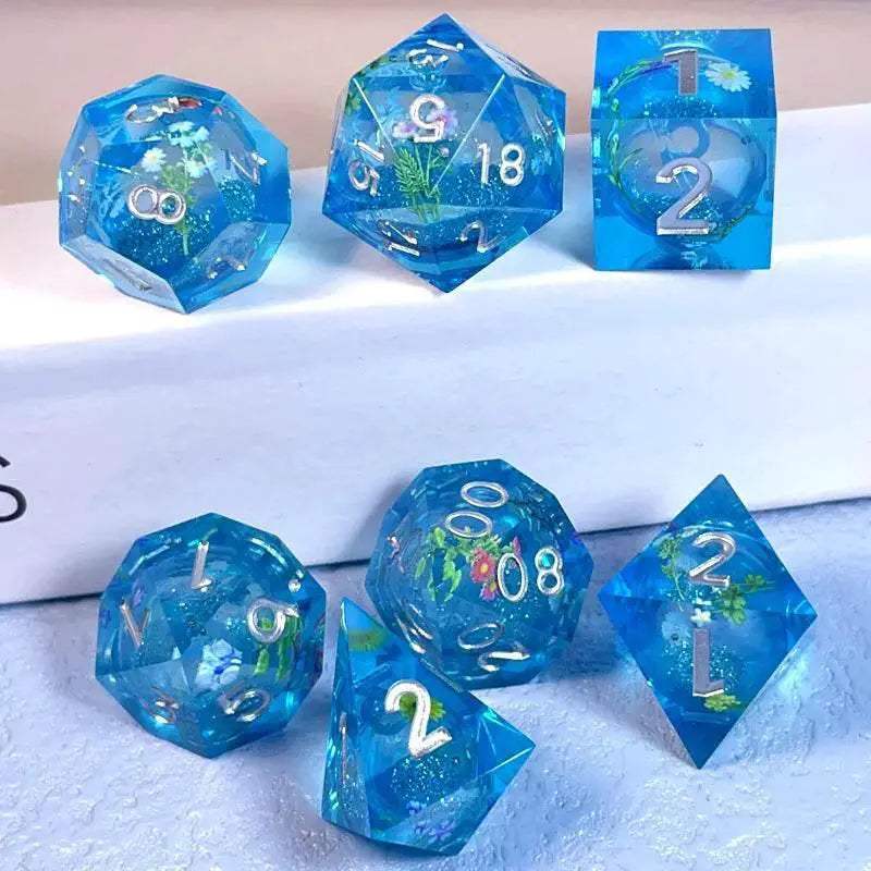Premium Quicksand Dragon Eye Dice Set with 7 Unique Polyhedral Designs for Dungeons and Dragons RPG Enthusiasts - ToylandEU