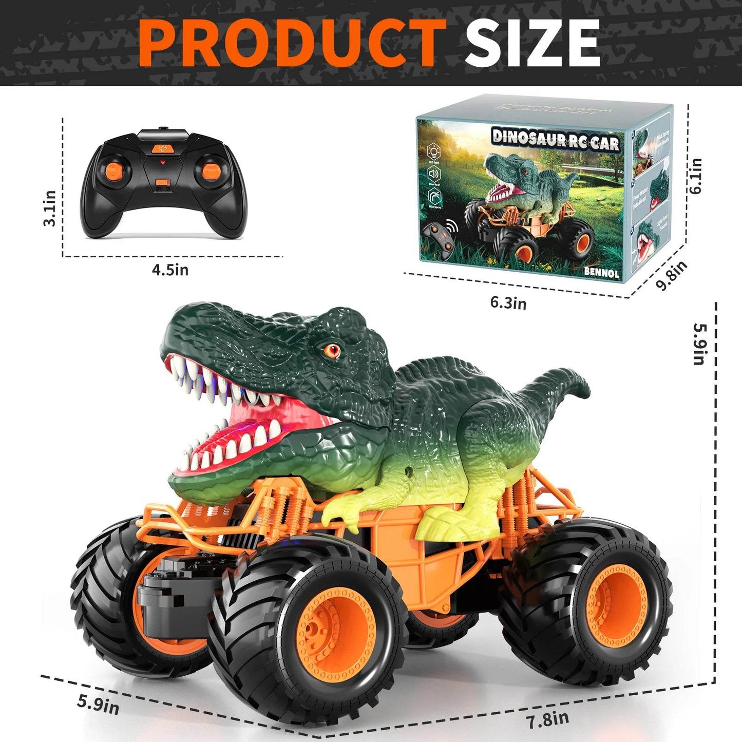Premium RC Dinosaur Truck Velociraptor Shaped For Kids - ToylandEU