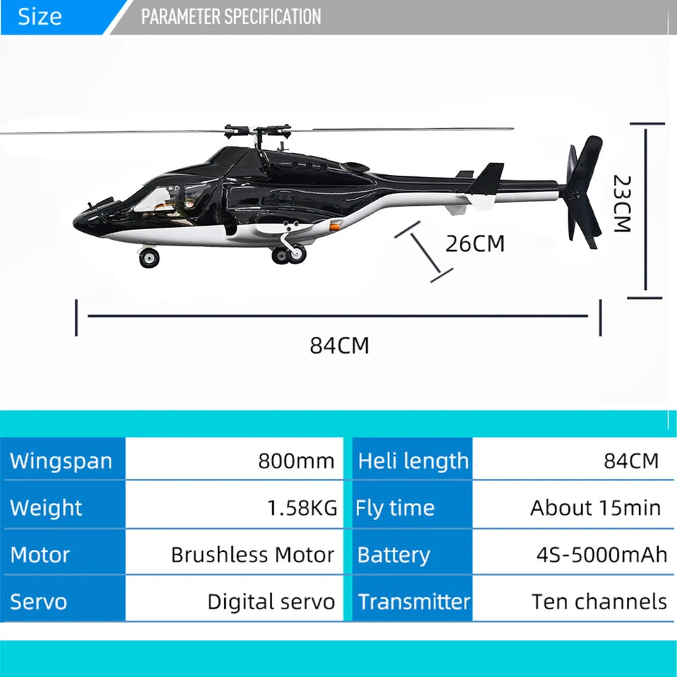 Premium RC Helicopter GPS RTF Airwolf V3 Auto Aerobatic For Enthusiasts - ToylandEU