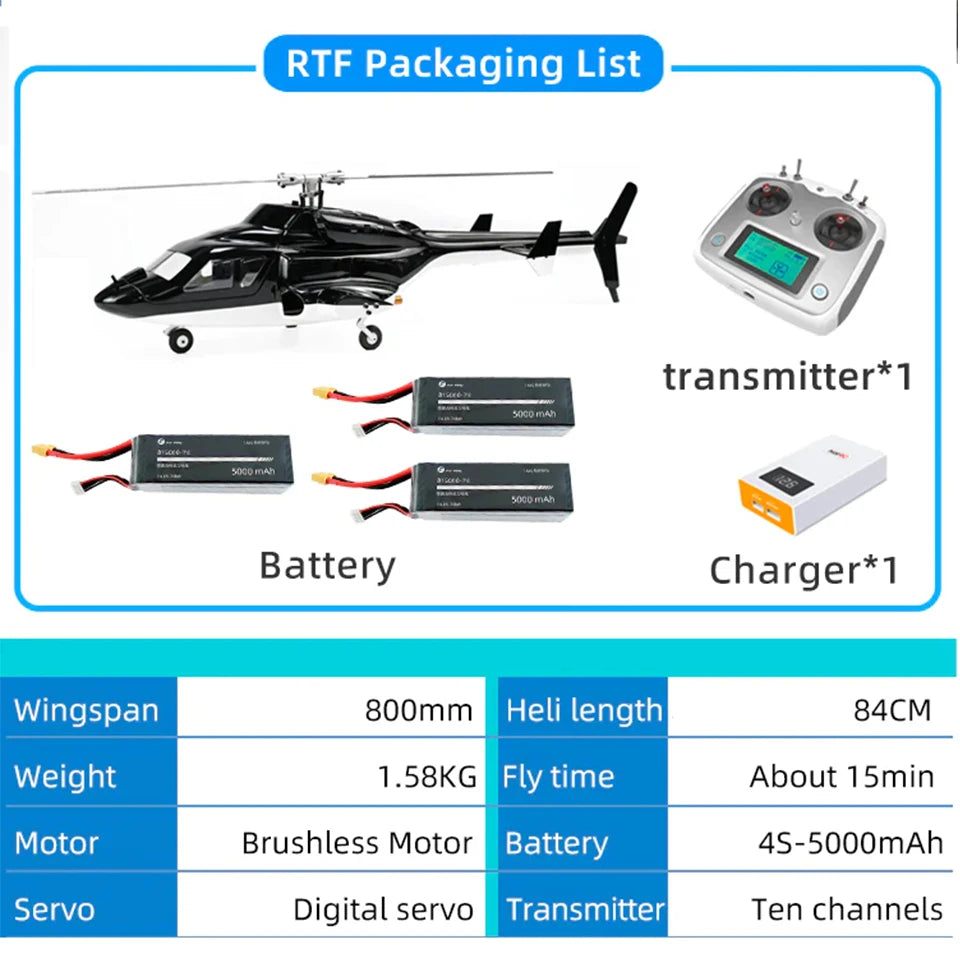 Premium RC Helicopter GPS RTF Airwolf V3 Auto Aerobatic For Enthusiasts - ToylandEU