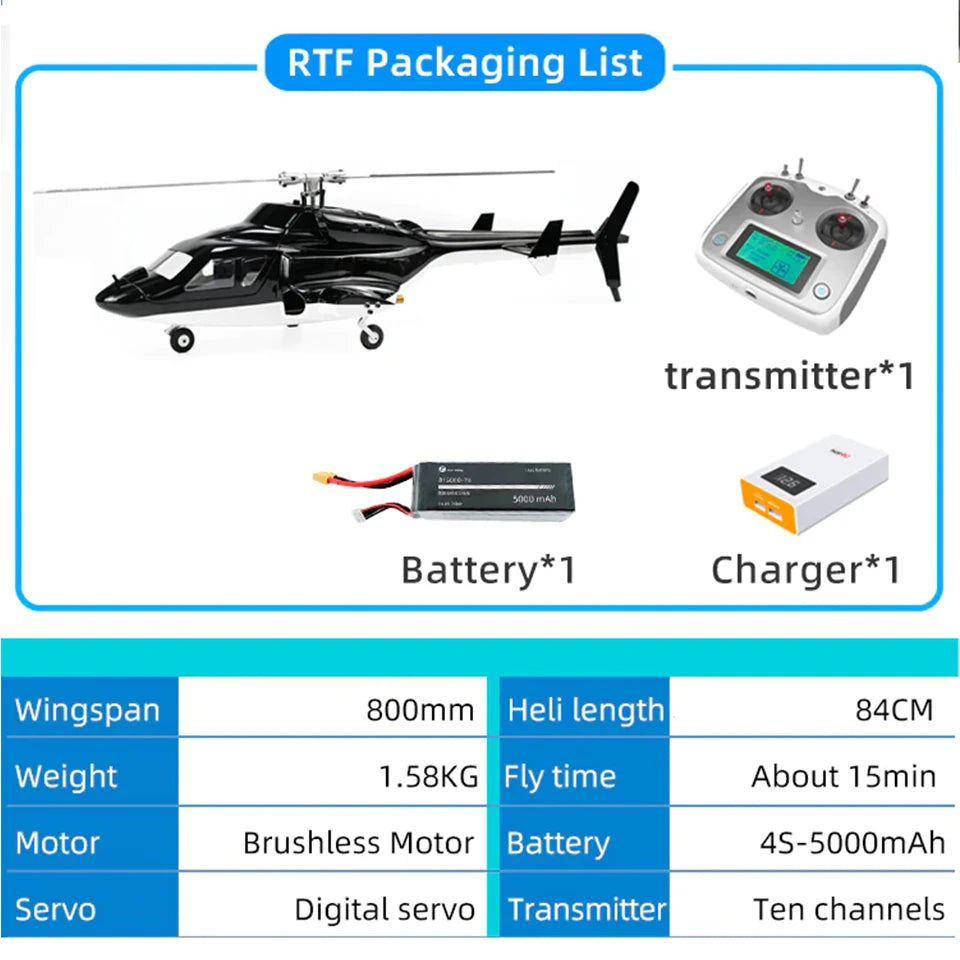Premium RC Helicopter GPS RTF Airwolf V3 Auto Aerobatic For Enthusiasts - ToylandEU