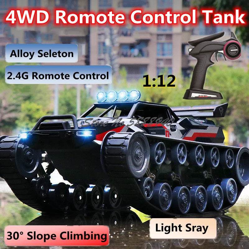 Premium RC Tank All Terrain Alloy LED Light Off Road - ToylandEU