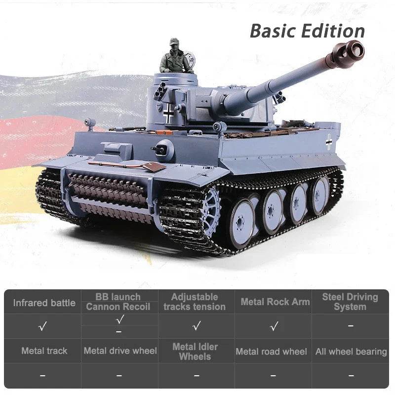 Premium RC Tiger Tank 1 16 Scale Metal For Hobbyists - ToylandEU