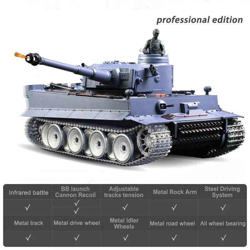 Premium RC Tiger Tank 1 16 Scale Metal For Hobbyists - ToylandEU