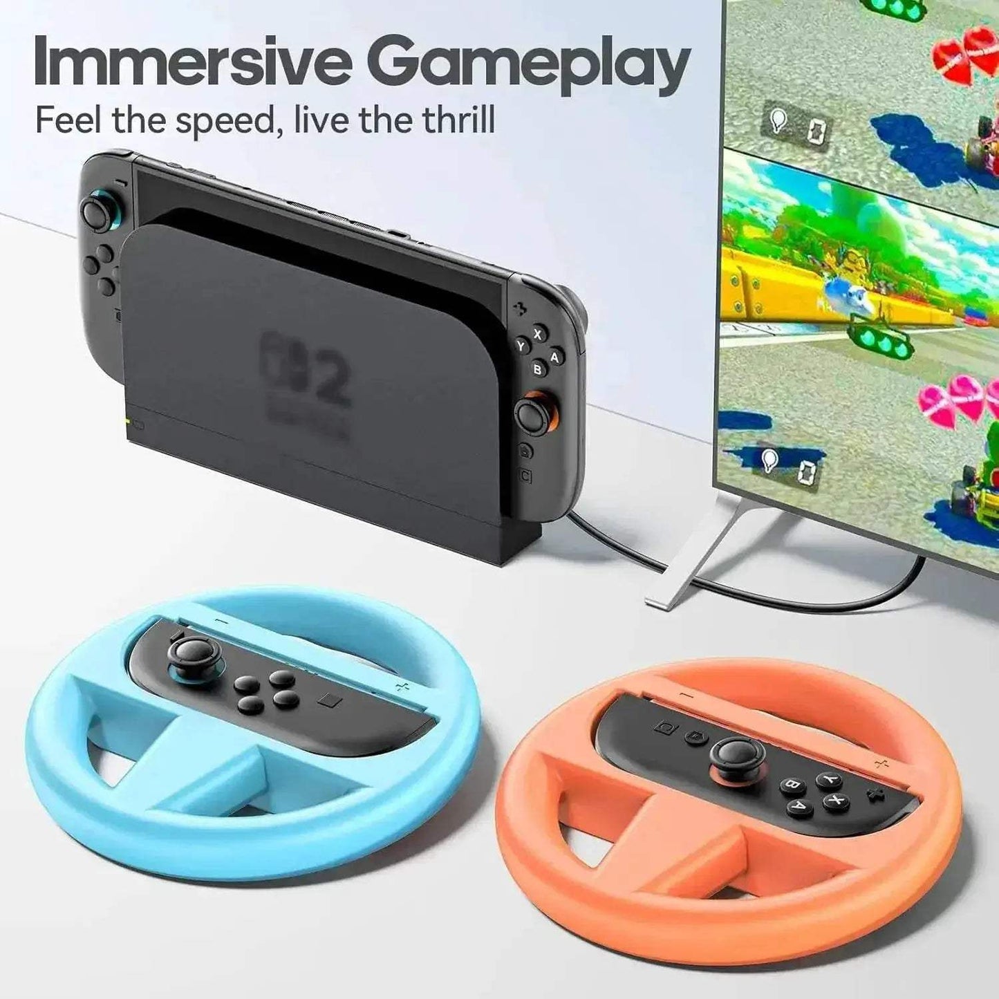 Premium Racing Wheel Accessories for Nintendo Switch 2 with Anti-Slip Grip for Mario Kart Enthusiasts - ToylandEU
