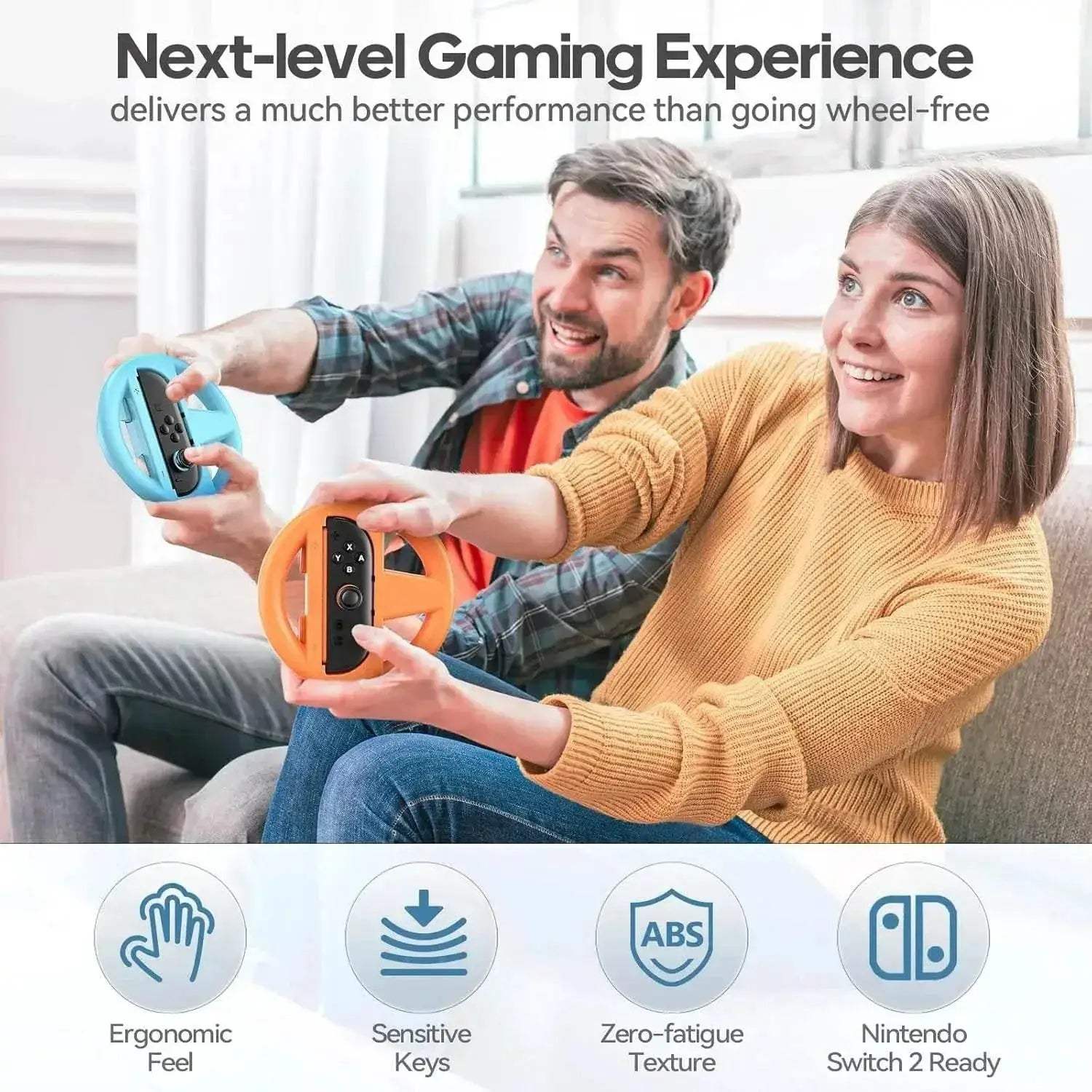 Premium Racing Wheel Accessories for Nintendo Switch 2 with Anti-Slip Grip for Mario Kart Enthusiasts - ToylandEU