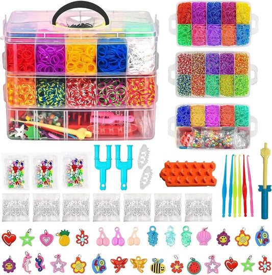 Premium Rainbow Bracelets Loom Kit DIY 15000 Pcs For Girls - ToylandEU