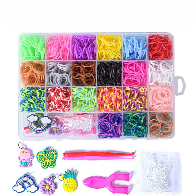 Premium Rainbow Bracelets Loom Kit DIY 15000 Pcs For Girls - ToylandEU