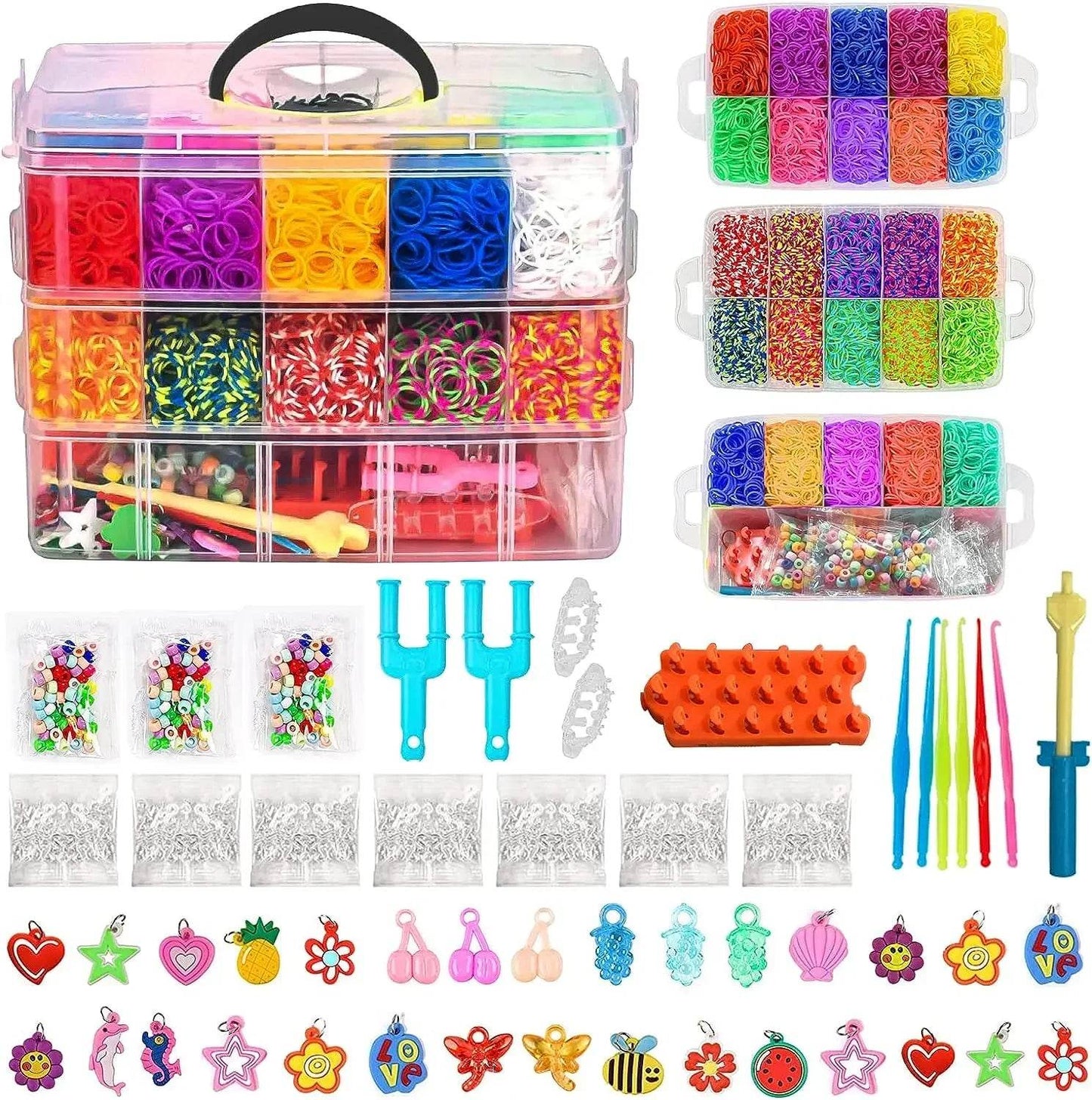 Premium Rainbow Bracelets Loom Kit DIY 15000 Pcs For Girls - ToylandEU