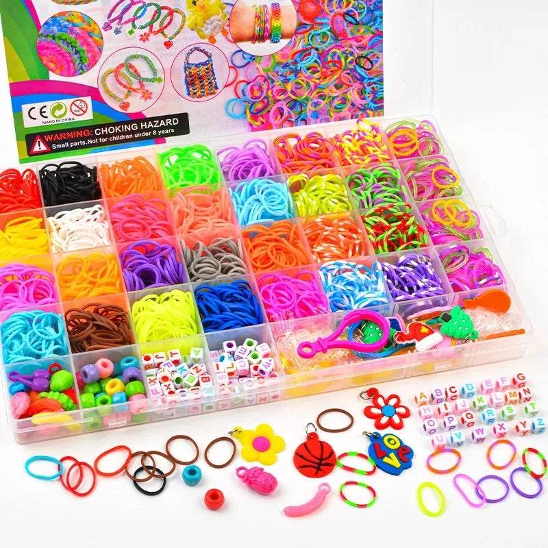 Premium Rainbow Bracelets Loom Kit DIY 15000 Pcs For Girls - ToylandEU