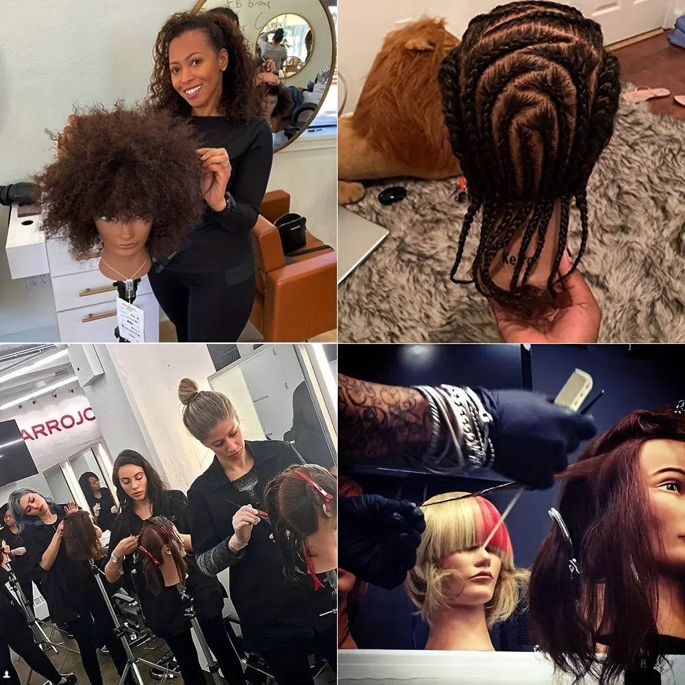 Premium Real Hair Kinky Curly Mannequin Head For Practice - ToylandEU