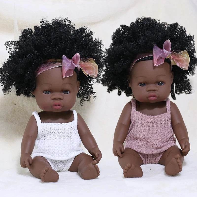 Premium Realistic Reborn Doll 35cm Soft Vinyl Lifelike African Baby For Babies And Collectors Worldwide - ToylandEU