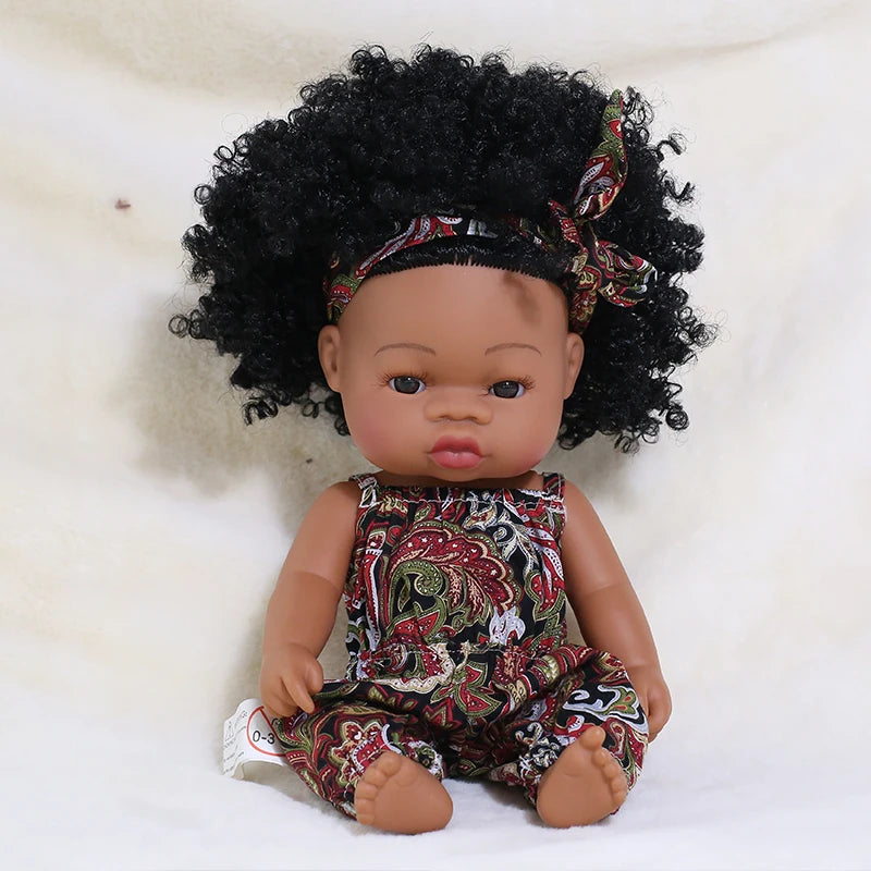 Premium Realistic Reborn Doll 35cm Soft Vinyl Lifelike African Baby For Babies And Collectors Worldwide - ToylandEU