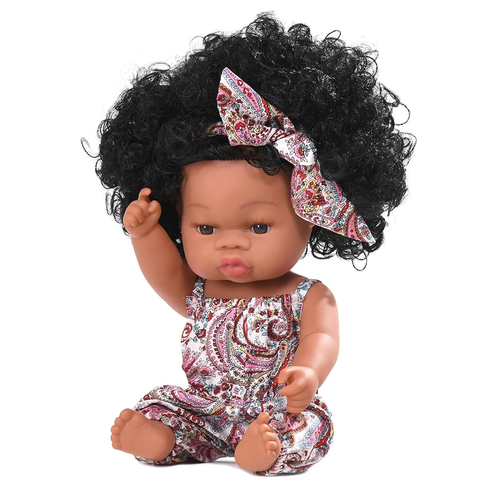 Premium Realistic Reborn Doll 35cm Soft Vinyl Lifelike African Baby For Babies And Collectors Worldwide - ToylandEU