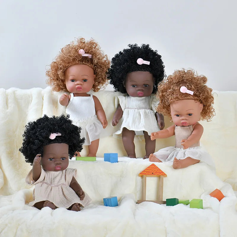 Premium Realistic Reborn Doll 35cm Soft Vinyl Lifelike African Baby For Babies And Collectors Worldwide - ToylandEU