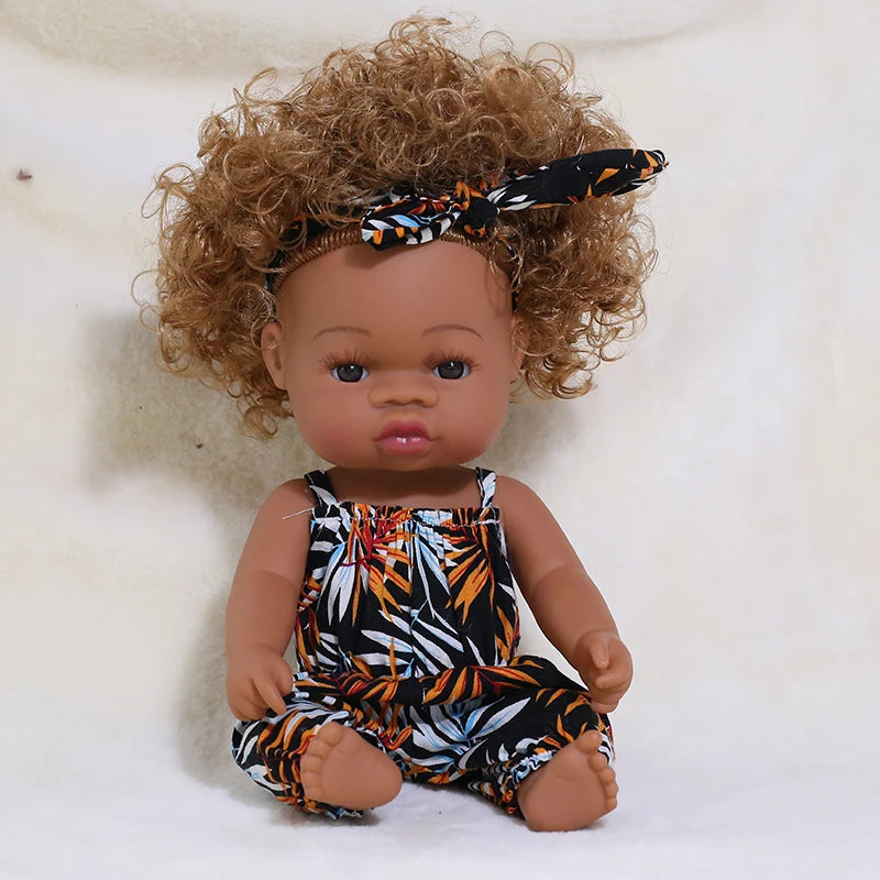 Premium Realistic Reborn Doll 35cm Soft Vinyl Lifelike African Baby For Babies And Collectors Worldwide - ToylandEU