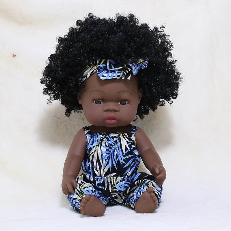 Premium Realistic Reborn Doll 35cm Soft Vinyl Lifelike African Baby For Babies And Collectors Worldwide - ToylandEU