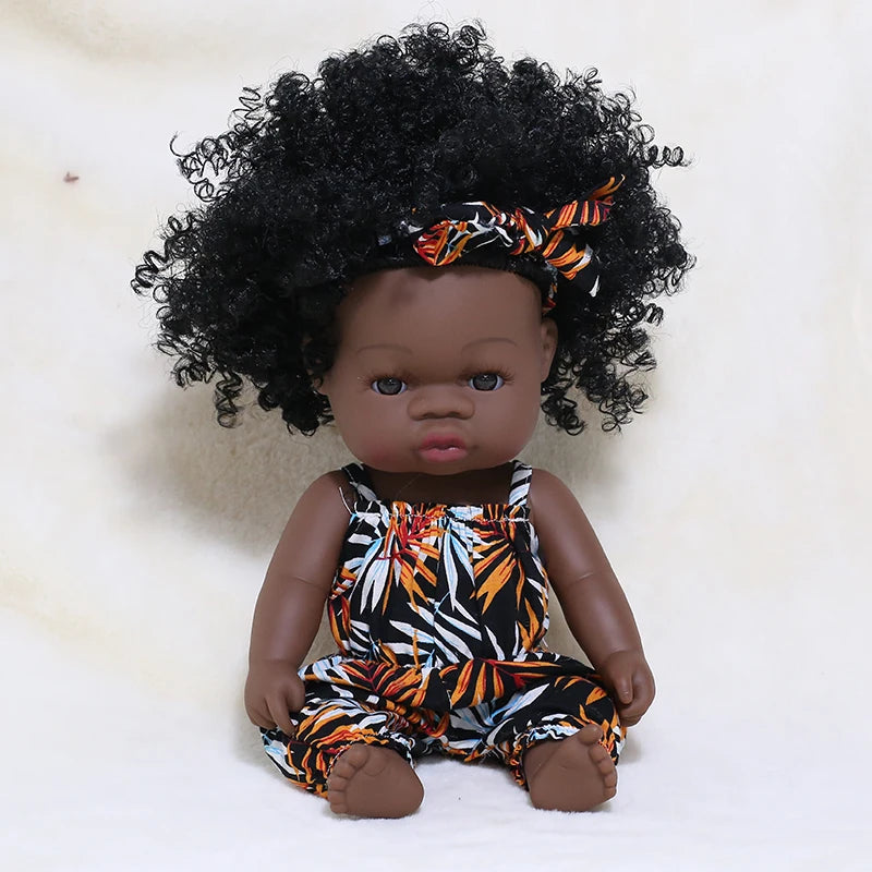 Premium Realistic Reborn Doll 35cm Soft Vinyl Lifelike African Baby For Babies And Collectors Worldwide - ToylandEU